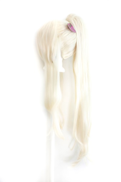 40/'/' Clip on Pig Tail w// Short Pony Tailed Base Wig Framing Buttercream Blond